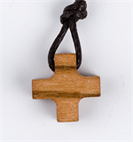 Croix de cou carrée en bois d'olivier