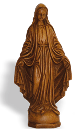 Statue Vierge miraculeuse - Ton bois - 15 cm