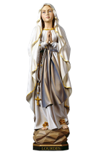 Statue Notre-Dame de Lourdes bois peint - 8 cm