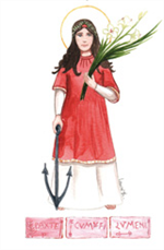 Image plastifiée Sainte Philomène