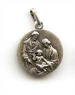 Médaille Sainte Famille - Métal imitation vieil argent - 18mm
