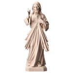 Statue Jésus Miséricordieux en bois naturel 12 cm
