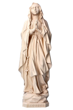 Statue Notre-Dame de Lourdes bois naturel - 12 cm