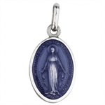 Médaille Miraculeuse 17 cm bleu facet