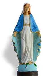 Statue Vierge Miraculeuse - Résine peinte - 16 cm