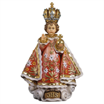 Statue Enfant Jésus de Prague bois peint - 7 cm