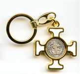Porte-clé Croix celte Saint Benoît blanc