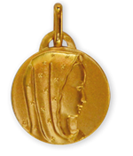 Médaille de la Vierge aux étoiles - Plaqué or - 16 mm