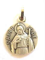 Médaille de Saint Jude en métal argenté 16 mm