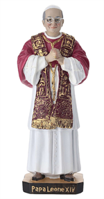 Statue en résine du Pape Léon XIV. Hauteur 20 cm