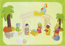 Crèche en bois - 16 éléments