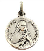 Médaille Sainte Thérèse - Métal imitation vieil argent - 18mm