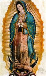 Image plastifiée N D de Guadalupe prière des enfants à naître