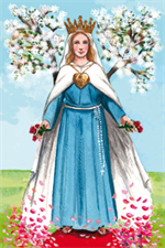 Image plastifiée de Notre Dame des Roses Dessin