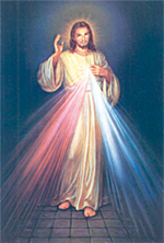 Image plastifiée de la Miséricorde Divine "j'ai confiance en Toi"