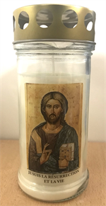 Veilleuse d'extérieure en verre Pentocrator - 17 cm - bougie