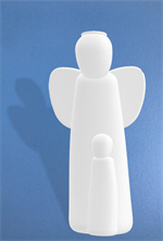Statue Ange gardien en albâtre - 14 cm