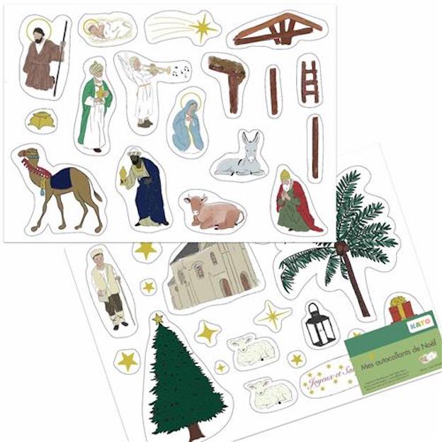 Ensemble D'autocollants Joyeux Noël Avec Clipart Et Compte à Rebours 1 à 25 étiquettes Cadeaux