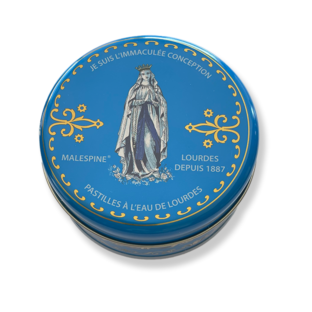 Boîte Ronde Métal, Pastilles Malespine® à l'Eau de Lourdes